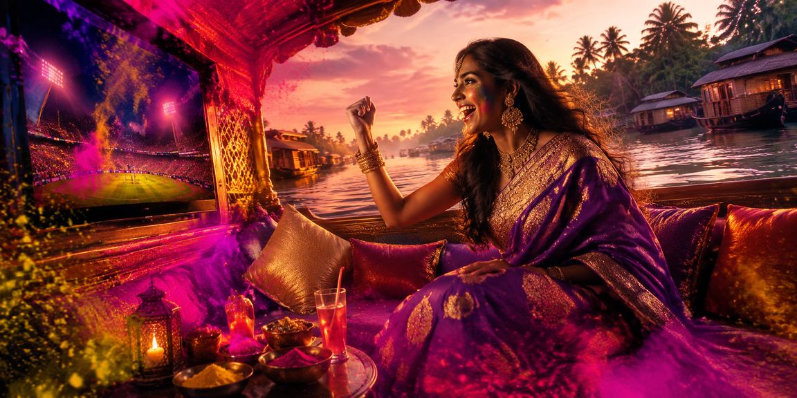 Colorful Holi festival celebration blending entertainment and culture